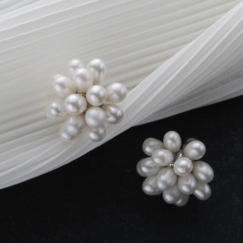 Floral Oval Pearl Set Necklace and Earrings (Purchase Individually) - House Of Pearls